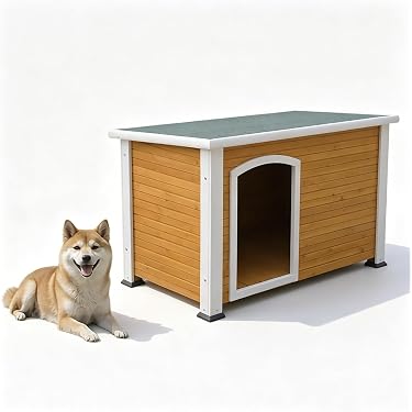 Amazon | 木製犬小屋 犬舎 ドッグハウス 杉材使用 ナチュラル 天然木